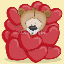 Fototapety Bear in hearts