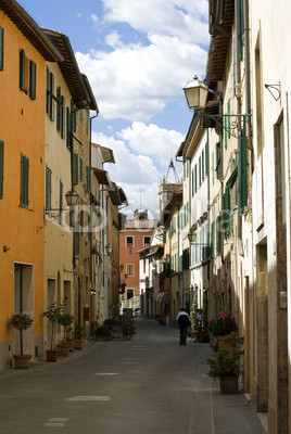 Street in San Quirico d'Orcia, Tuscany, Italy