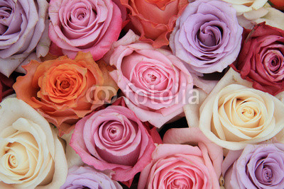 Pastel rose wedding flowers