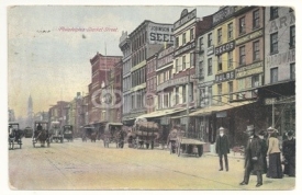 Naklejki Philadelphia, Market Street (Postkarte von 1911)