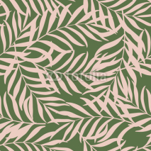 Fototapety Tropical background with palm leaves. Seamless floral pattern