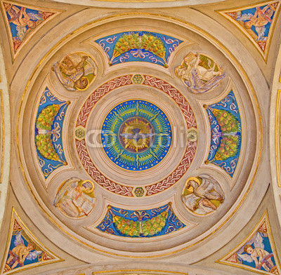 Bologna - Side cupola of Saint Peters church - four Evangelists