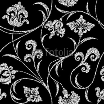 Naklejki floral silver wallpaper
