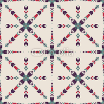 Naklejki Vector colorful seamless decorative ethnic pattern. American indian motifs. Background with aztec tribal ornament. Boho style.