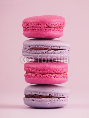 Macaroons on pink background