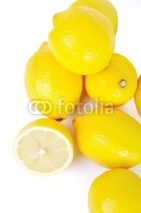 Fototapety Group of lemons isolated in white