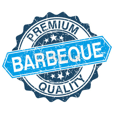 Barbeque grungy stamp isolated on white background