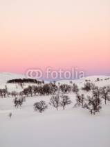winter mountain sunset