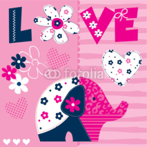 Obrazy i plakaty cute patchwork elephant pattern vector illustration