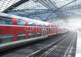 Fototapety Train in a modern station
