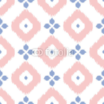 Obrazy i plakaty Geometric seamless pattern in pantone color of the year 2016. Abstract simple ikat design. Rose quartz and serenity violet colors.