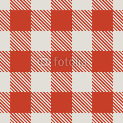 Seamless red and white tablecloth vector pattern.