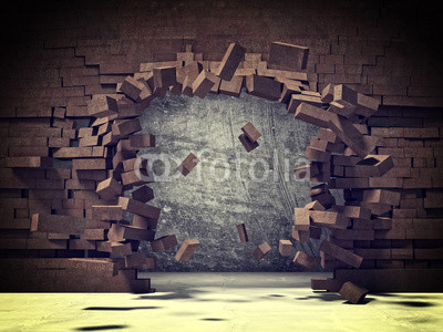 brick explosion