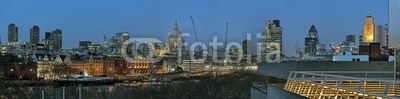Panoramic view of City of London England UK Europe at dusk