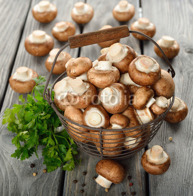 Mushrooms in a basket