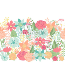 Obrazy i plakaty Seamless floral pattern with pretty stylized flowers.
