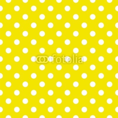 Polka dots on yellow background seamless vector pattern