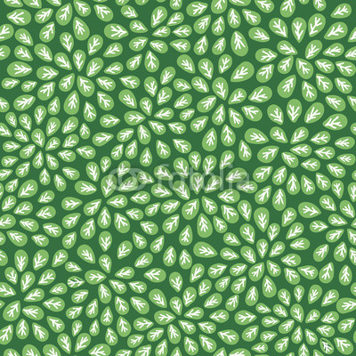 seamless abstract green leaves pattern on green background