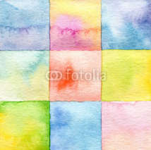 Naklejki Abstract  square watercolor painted background