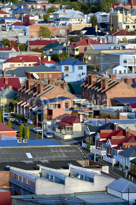 Suburban houses, Hobart, Tasmania, Australia