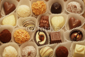 Naklejki Chocolate candies in a box
