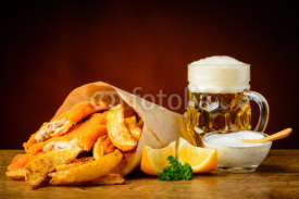 Fototapety Fish, chips and beer