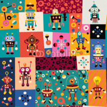 Obrazy i plakaty robots pattern