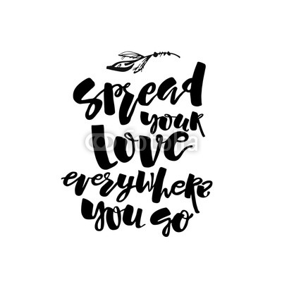 Love and charity concept hand lettering motivation poster.