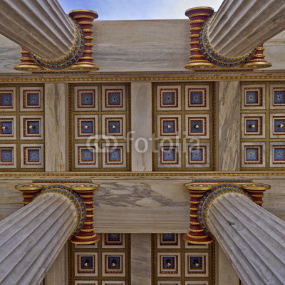 National university of Athens, Greece, ceiling of the entrance