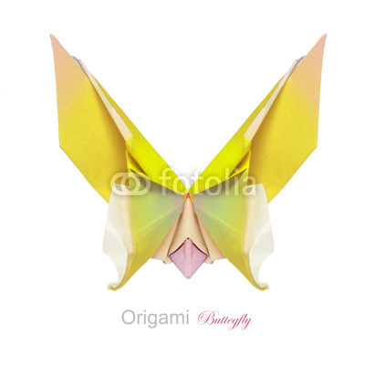 Origami yellow butterfly