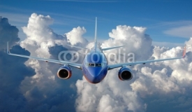 Commercial airplane in flight