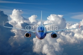 Commercial airplane in flight