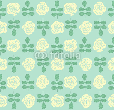 Seamless pattern with roses and leafs #2
