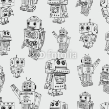 Naklejki pattern of toy robots