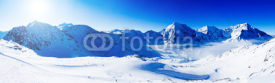 Naklejki Winter mountains, panorama of the Italian Alps