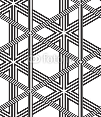 Black and White Vector Seamless Pattern Background, Lines Only.