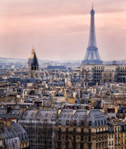Fototapety View of Paris and of the Eiffel Tower from Above