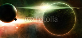 Naklejki Planets on a starry background
