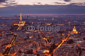 Naklejki Night view of Paris.