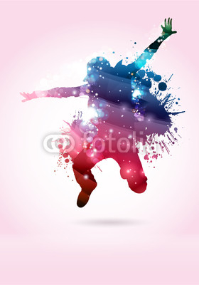 Ballerino, ballerina con macchie di colore