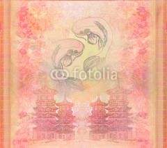 Naklejki japanese koi background