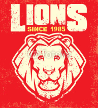 Naklejki Vintage lion mascot