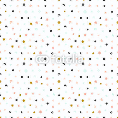 Geometric shapes seamless pattern. Gold pattern for fashion and wallpaper. Abstract vector illustration with geometric elements, shapes.