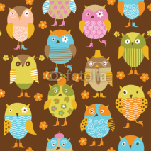 Naklejki seamless pattern with owl