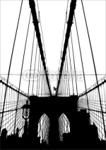 Fototapety Brooklyn Bridge silhouette vector illustration.