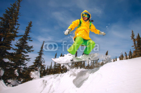 Fototapety Snowboarder jumping