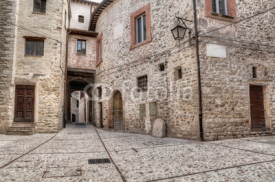 Naklejki antique alley in Spoleto, Umbria, Italy