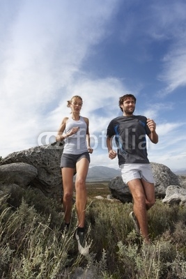 Couple preparing for a marathon
