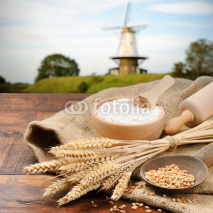 Fototapety Organic ingredients for bread preparation