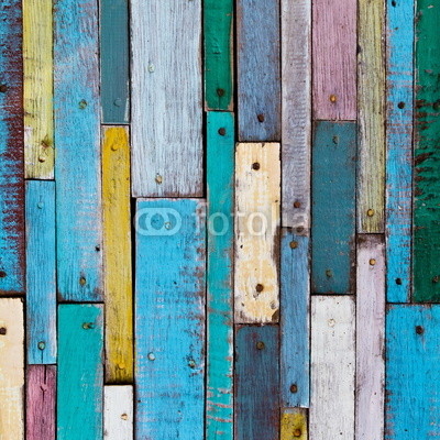 Decorative and colorful wood planks
